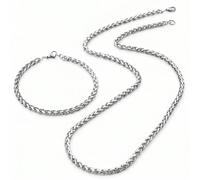 2 pezzi/set Collana e bracciale in acciaio inossidabile stile hip-hop di strada, accessori di moda punk per uomo, durevoli e resistenti allo sbiadimento, perfetti per vari outfit alla moda collana uni