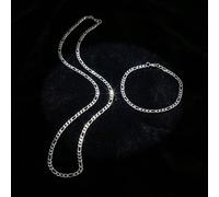 2 pezzi/set Collana e bracciale in acciaio inossidabile stile hip hop di strada, gioielli di moda punk unisex, durevoli e resistenti allo sbiadimento, perfetti per vari stili Tagli UnicaAcciaio inossi