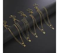 2 Pezzi/set Collana In Acciaio Inossidabile Minimalista Con Nome Iniziale Lettera 26 Per Le Donne Come Regalo Personalizzato In Vacanza L,M,S,H,A,T,O,X,B,C,D,E,F,G,I,J,K,N,P,Q,R,U,V,W,Y,Z,Ariete,Toro,