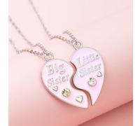 2 pezzi/set Collane con pendente per sorella maggiore e sorella minore, migliori amici, adatto come regalo per ragazze per le festività, collana da sorelle, regalo per la festa della mamma Tagli Unica