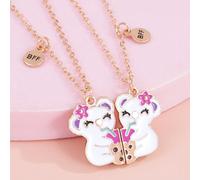 2 pezzi/set Collane pendenti adorabili con design di koala, tè boba e abbracci, per ragazze e migliori amiche, con catena regolabile, regalo di compleanno unico per figlia o nipote Tagli UnicaGraficoL