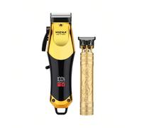 2 pezzi/Set Combo Taglio e Rifinitura Capelli da Uomo, Lama T9, Tosaerba Elettrico con Display Digitale, Kit di Attrezzi Integrato, Adatto per Uso Domestico (Tosaerba Singolo Disponibile Anche) A166,2