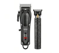 2 pezzi/Set Combo Taglio e Rifinitura Capelli da Uomo, Lama T9, Tosaerba Elettrico con Display Digitale, Kit di Attrezzi Integrato, Adatto per Uso Domestico (Tosaerba Singolo Disponibile Anche) 212-A1