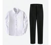 2 pezzi/Set Completo da ragazzo, Smoking formale per bambini, Costume da portatore di anelli, Camicia e pantaloni da matrimonio, Abito formale per bambini, Adatto per feste, spettacoli, concorsi e alt