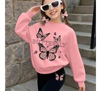 2 pezzi/set Completo dolce e carino da ragazza con stampa farfalla, felpa morbida con leggings elasticizzati, abbigliamento casual per la scuola in primavera e autunno 6Y,7Y,8Y,9Y,10Y,4Y,5Y,14Y,11Y,12