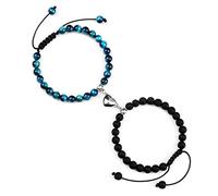 2 Pezzi/Set Coppia a Coppia a Sospensione Bracciale Braccialetto Amore Dono Gioielli (Colore Metallico: Stile 37)