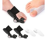 2 Pezzi Set Correttore Alluce Valgo,Bottoni Regolabili Alluce Valgo Correttore,Con 2 Cuscinetti In Silicone separapiedi,Unisex,Adatto Per Il Giorno E La Notte,Allevia La Pressione Sulle Dita Dei Piedi