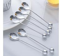 2 pezzi/set Cucchiaini decorativi con perline dorate/argentate, cucchiaini da caffè, cucchiaini per torte e spuntino Tagli UnicaAcciaio inossidabile