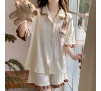 2 pezzi Set da pigiama da donna, top a maniche corte con stampa capibara e pantaloncini, comodo e alla moda, adatto per il tempo libero in casa in primavera e estate L,M,S,XS,XXSFumetto,Lettere,Frutta