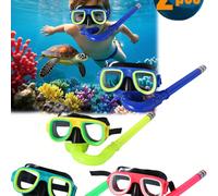 2 pezzi Set da snorkeling per bambini, comprende occhialini anti-appannamento e tubo dello snorkel con cima asciutta, adatto per bambini di età 5-14 anni 5-14 anniPC