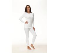 2 pezzi Set di abbigliamento casual e comodo da donna, composto da top a maniche lunghe con collo rotondo e leggings, colore unito, adatto per l'autunno/inverno e la primavera, colore bianco L,M,S,XL,