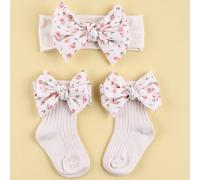 2 pezzi Set di accessori per capelli per bebè + calzini, tema San Valentino Tagli UnicaFrutta & verdura,stampa dappertuttoPoliestere