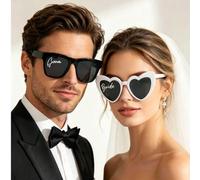 2 pezzi Set di bicchieri a tema bianco e nero per la sposa e lo sposo, per feste di matrimonio, fidanzamento, luna di miele, regalo per la moglie, matrimonio all'aperto, festa di addio al nubilato/cel