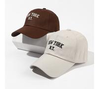 2 pezzi Set di cappellini da baseball NEW YORK N.Y. per attività all'aperto Tagli UnicaLettereTessuto