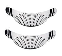 2 Pezzi Set di Colino per Pasta con Manici, Colapasta da Cucina a Mezzaluna, Scolapasta Salvaspazio in Acciaio Inox, Pratico Colino, per Casalinghe e Cuochi Professionisti