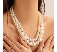 2 pezzi set di collane eleganti e alla moda con perle asimmetriche per donna, gioielli glamour e raffinati per abiti da red carpet, regalo perfetto per lei in occasione di festival PMMA