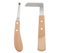 2 Pezzi Set di Coltelli per Zoccoli Manico in Legno | Lama Affilata e Giunto Saldo, Controllo Manuale Leggero, per Cavalli e Manutenzione in Fattoria