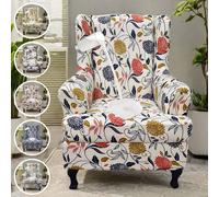 2 pezzi Set di copri poltrona universali elasticizzati e impermeabili, con stampa a motivo tigrato, include 1 copri divano + 1 copri cuscino Foglie autunnali,L'amore riempie il cielo,I fiori sbocciano