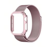 2 pezzi Set di e Applewatch, Custodia in rete in acciaio inossidabile alla moda, regolabile con chiusura magnetica, cinturino per Apple e cinturino in oro rosa (senza scrupoli) per l', protezione comp