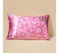 2 pezzi Set di federe con motivo a fiocco e cuore, in due colori, in tessuto taffetà, confortevoli e fresche 50cm*75cm,51cm*91cmFumetto,Lettere,Motivo strutturatoRaso