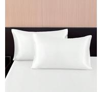 2 pezzi Set di federe in raso di seta premium, morbide e traspiranti, senza pieghe, migliori per capelli e pelle durante il sonno, federe senza imbottitura, lavabili in lavatrice, certificato Oeko-Tex