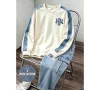 2 pezzi Set di felpa girocollo versatile e comoda per ragazzi tween, design grafico colorblock stile street, felpa in maglia alla moda abbinata a pantaloni a gamba larga, set da 2 pezzi, adatto per ri
