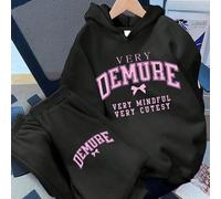 2 pezzi Set di felpe con cappuccio dolci e cool con lettere, pelle morbida e amichevole, adatto per la scuola e l'uso quotidiano in tutte le stagioni 6Y,7Y,8Y,9Y,10Y,4Y,5Y,14Y,11Y,12Y,13Y,16Y,15YLette