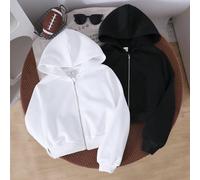 2 pezzi/set di felpe oversize nere casual per ragazze adolescenti, compra uno e l'altro è gratis 8Y,9Y,10Y,11Y,12YColore unicoTessuto in maglia