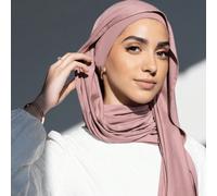 2 pezzi Set di hijab e sotto-cappuccio in jersey, in tessuto modal morbido e traspirante di colore unito, 1 hijab cappuccio semplice + 1 sciarpa sottile in modal, adatto per un uso modesto quotidiano