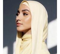 2 pezzi Set di hijab e sottocappello in jersey, colore unito in tessuto modale morbido e traspirante, 1 cappuccio hijab semplice a tubo + 1 sciarpa leggera in modale, adatto per una copertura conserva