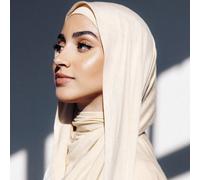2 pezzi Set di hijab e sottocappello in jersey, colore unito, tessuto in modal morbido e traspirante, 1 cappuccio hijab semplice a tubo + 1 sciarpa leggera in modal, adatto per una copertura conservat