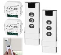 2 Pezzi Set di Installazione Retrofit per Comando a Rullo, Interruttore Smart per Tende da Sole Compatibile Interruttore Radio 230V per Rullo, Tende da Sole, Perline Radio Composto da Telecomando RF +