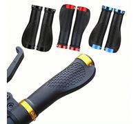 2 pezzi Set di manopole in lega di alluminio con doppio blocco in gomma per biciclette, adatte per mountain bike, BMX, downhill, biciclette pieghevoli e biciclette da città, monopattini nero,In bianco