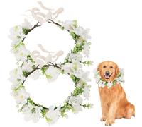 2 pezzi/set di per la testa della testa da 8,1x9,9 pollici corona di fiori di stoffa artificiale per abito da sposa con un nastro bianco regolabile ghirlanda elegante per matrimoni e feste