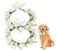 2 pezzi/set di per la testa della testa da 8,1x9,9 pollici corona di fiori di stoffa artificiale per abito da sposa con un nastro bianco regolabile ghirlanda elegante per matrimoni e feste