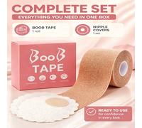2 pezzi Set di petali e coperture per il seno in tessuto non tessuto, adatto per nastro adesivo invisibile e impermeabile per sollevare il seno, adatto per indumenti senza spalline Tagli Unica,Complet