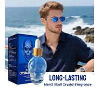 2 pezzi Set di profumi da uomo con teschio, 30ml, include Fragranza Azzurra e Brezza Marina, senza alcool, aroma fresco e naturale a lunga durata, design elegante e alla moda, adatto per tutto il corp