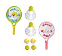 2 pezzi set di racchette da badminton per bambini, volani con palle, racchetta