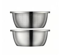 2 Pezzi Set di Scolapasta, 24 Cm, Set Da 2 Pezzi | Doppio Strato, Salvaspazio, Utensili, per Lavaggio Verdura