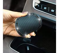 2 pezzi Set di sottobicchieri antiscivolo per portabicchiere auto con diamanti neri Tagli UnicaSilicone