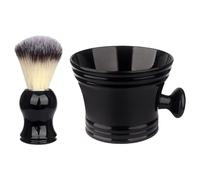 2 pezzi Set di spazzole da barba in plastica sapone da barba ciotola con spazzola da barba per creare schiuma da barba ricca