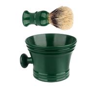 2 pezzi Set di spazzole da barba in plastica sapone da barba ciotola con spazzola da barba per creare schiuma da barba ricca