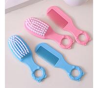2 pezzi Set di spazzole per capelli per neonati per rimuovere i segni di nascita, kit di spazzole per la cura dei capelli dei neonati, set di spazzole per massaggio per bambini Pettine blu + spazzola,