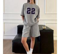 2 pezzi/Set Donna Tinta unita Girocollo Manica Corta maglietta e Pantaloncini Set Casual Loungewear, Adatto per Ufficio, Casa, Strada, Primavera/Estate, Ritorno a Scuola, Spiaggia, Appuntamento, Stile