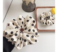 2 pezzi/set Eleganti elastici per capelli a pois grandi e regolari, adatti per le donne - L'elastico di dimensioni regolari può legare il codino, l'elastico oversize può coprire il codino, accessori p