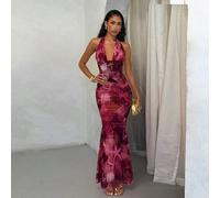 2 pezzi set estivo da donna, top corto con collo ad aletta e lacci, gonna asimmetrica con volant, colori corallo, rosa, elementi , stampe floreali casuali, abbigliamento autunnale da donna per il rito