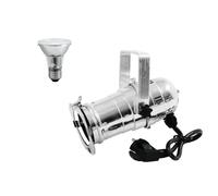 2 pezzi - Set EUROLITE Spot PAR-20 Argento e Lampada LED 6W E27 3000K - Illumina