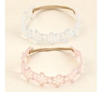 2 pezzi/set Fasce per capelli per neonata con fiori e pizzo, fasce per capelli in rete minimaliste, accessori per capelli con fiori dolci per bimbe, adatti per uso quotidiano, compleanni, matrimoni, f