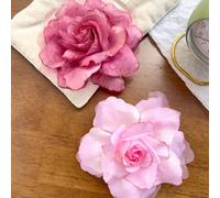 2 pezzi/Set Fermagli per capelli in tessuto rosa a forma di rosa, fermagli laterali per fissare i capelli ribelli, decorazione per acconciature intrecciate, stile coreano, delicato, fresco, elegante,