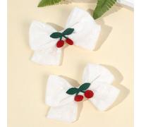 2 pezzi/set Fermagli per capelli per ragazze, barrette per capelli in lino con decorazione a ciliegie, accessori per capelli minimalisti adatti per tutti i giorni, adatti per adolescenti Frutta & verd
